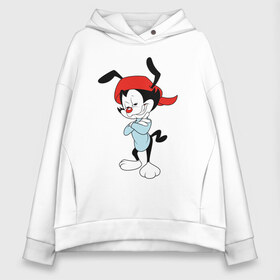 Женское худи Oversize хлопок с принтом Вакко Уорнер Animaniacs в Курске, френч-терри — 70% хлопок, 30% полиэстер. Мягкий теплый начес внутри —100% хлопок | боковые карманы, эластичные манжеты и нижняя кромка, капюшон на магнитной кнопке | animaniacs | vdpartat | wakko warner | вакко уорнер | озорные анимашки