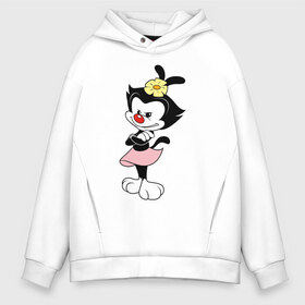 Мужское худи Oversize хлопок с принтом Дот Уорнер Animaniacs в Курске, френч-терри — 70% хлопок, 30% полиэстер. Мягкий теплый начес внутри —100% хлопок | боковые карманы, эластичные манжеты и нижняя кромка, капюшон на магнитной кнопке | animaniacs | dot warner | vdpartat | дот уорнер | озорные анимашки