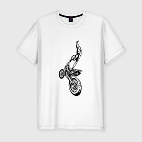 Мужская футболка хлопок Slim с принтом Мотоспорт (Z) в Курске, 92% хлопок, 8% лайкра | приталенный силуэт, круглый вырез ворота, длина до линии бедра, короткий рукав | enduro | ktm | moto | motocycle | sportmotorcycle | ктм | мото | мотокросс | мотоспорт