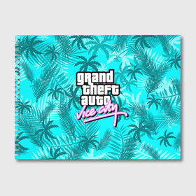 Альбом для рисования с принтом GTA VICE CITY в Курске, 100% бумага
 | матовая бумага, плотность 200 мг. | Тематика изображения на принте: grand theft auto | grove street | grove street 4 life | gta | gta 4 | gta 5 | gta sa | gta v | samp | san andreas | грув стрит | игры | самп | сан андреас