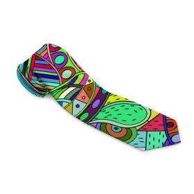 Галстук 3D с принтом Дудлы узор разноцветный хиппи в Курске, 100% полиэстер | Длина 148 см; Плотность 150-180 г/м2 | dudly | абстракция | геометрия | дудлинг | дудлы | линия | разноцветный | рисунок | точка | узор | хиппи | цвета | ярко