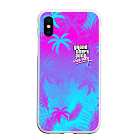 Чехол для iPhone XS Max матовый с принтом GTA VICE CITY в Курске, Силикон | Область печати: задняя сторона чехла, без боковых панелей | Тематика изображения на принте: grand theft auto | grove street | grove street 4 life | gta | gta 4 | gta 5 | gta sa | gta v | gta vice city | samp | san andreas | vice city | грув стрит | игры | самп | сан андреас