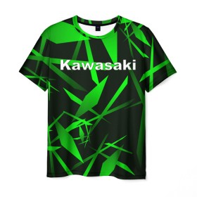 Мужская футболка 3D с принтом Kawasaki в Курске, 100% полиэфир | прямой крой, круглый вырез горловины, длина до линии бедер | kawasaki | moto | дорога | кавасаки | машина | мотокросс | мотоцикл | мотоциклы