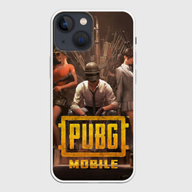 Чехол для iPhone 13 mini с принтом Pubg Mobile в Курске,  |  | battleground | game | gamer | playerunknown battleground | pubg | pubg mobile | royal battle | битва | детские | игра | мужские | оружие | пабж