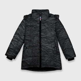 Зимняя куртка для девочек 3D с принтом Черная Бумага в Курске, ткань верха — 100% полиэстер; подклад — 100% полиэстер, утеплитель — 100% полиэстер. | длина ниже бедра, удлиненная спинка, воротник стойка и отстегивающийся капюшон. Есть боковые карманы с листочкой на кнопках, утяжки по низу изделия и внутренний карман на молнии. 

Предусмотрены светоотражающий принт на спинке, радужный светоотражающий элемент на пуллере молнии и на резинке для утяжки. | pattern | textures | абстракция | бумага | геометрия | градиент | грязная | карбон | краска | мятая | паттерны | пергамент | пиксели | старая | текстуры | уголь | фигуры | фон | черная