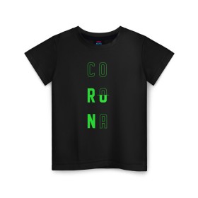 Детская футболка хлопок с принтом Corona Run в Курске, 100% хлопок | круглый вырез горловины, полуприлегающий силуэт, длина до линии бедер | Тематика изображения на принте: russiarunning | бег | раша ранинг | спорт