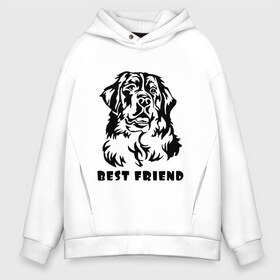 Мужское худи Oversize хлопок с принтом BEST FRIEND (Z) в Курске, френч-терри — 70% хлопок, 30% полиэстер. Мягкий теплый начес внутри —100% хлопок | боковые карманы, эластичные манжеты и нижняя кромка, капюшон на магнитной кнопке | Тематика изображения на принте: best friend | dog | doggie | doggy | друг человека | другу | кинолог | лабрадор | мохнатый | пес | пёсель | пёсик | подарок | подруге | собака | собакен | собаки | собачка | собачнику