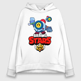 Женское худи Oversize хлопок с принтом Nani - Brawl Stars в Курске, френч-терри — 70% хлопок, 30% полиэстер. Мягкий теплый начес внутри —100% хлопок | боковые карманы, эластичные манжеты и нижняя кромка, капюшон на магнитной кнопке | бравл | бравлер | бравлпасс | бравлстарс | бравлстарсигра | бравлстарсновыйперс | бравлы | нани | робот