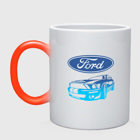 Кружка хамелеон с принтом Ford | Форд (Z) в Курске, керамика | меняет цвет при нагревании, емкость 330 мл | explorer | fiesta | focus | ford | gt40 | kuga | mondeo | mustang | st | авто | автомобиль | ам | куга | машина | мондео | мустанг | фиеста | фокус | форд