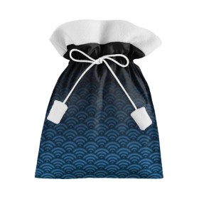 Подарочный 3D мешок с принтом Узор круги темный синий в Курске, 100% полиэстер | Размер: 29*39 см | Тематика изображения на принте: геометрия | градиент | круги | море | переход цвета | синий | текстура | темный | узор