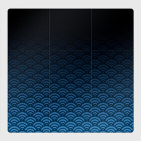 Магнитный плакат 3Х3 с принтом Узор круги темный синий в Курске, Полимерный материал с магнитным слоем | 9 деталей размером 9*9 см | геометрия | градиент | круги | море | переход цвета | синий | текстура | темный | узор
