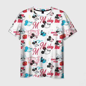 Мужская футболка 3D с принтом Mickey Mouse, в Курске, 100% полиэфир | прямой крой, круглый вырез горловины, длина до линии бедер | disney | mickey mouse | vdpartat | дисней | маус | мики | микки | микки маус | мышонок микки | паттерн | текстура