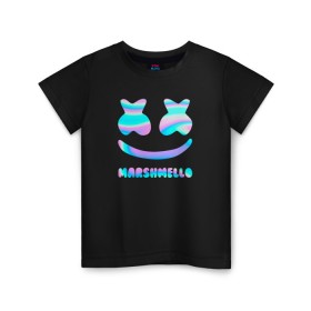 Детская футболка хлопок с принтом Marshmello в Курске, 100% хлопок | круглый вырез горловины, полуприлегающий силуэт, длина до линии бедер | fortnite | marshmello | диджей | маршмелло | маршмеллоу | маршмелоу | музыка | фортнайт