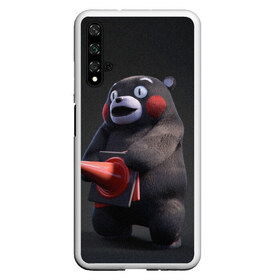 Чехол для Honor 20 с принтом Kumamon в Курске, Силикон | Область печати: задняя сторона чехла, без боковых панелей | Тематика изображения на принте: fire | for | glory | hell | japan | kumamon | of course | ofc | satan | the | иероглифы | кумамон | медведь | огонь | пожар | сатана | япония