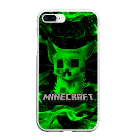 Чехол для iPhone 7Plus/8 Plus матовый с принтом MINECRAFT CREEPER CAT в Курске, Силикон | Область печати: задняя сторона чехла, без боковых панелей | Тематика изображения на принте: creeper | game | minecraft | блоки | игра | квадраты | компьютерная | кот | котенок | кошка | крипер | майнкрафт | огонь