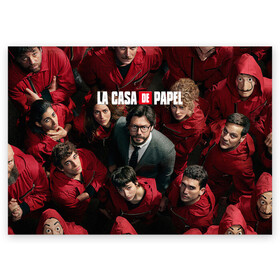 Поздравительная открытка с принтом La Casa de Papel (Z) в Курске, 100% бумага | плотность бумаги 280 г/м2, матовая, на обратной стороне линовка и место для марки
 | Тематика изображения на принте: la casa de papel | netflix | берлин | бумажный дом | лиссабон | профессор | сальва | токио