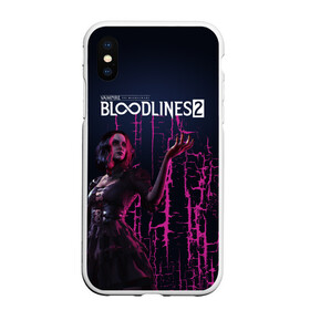 Чехол для iPhone XS Max матовый с принтом Bloodlines 2 в Курске, Силикон | Область печати: задняя сторона чехла, без боковых панелей | Тематика изображения на принте: bloodlines 2 | vampire | vampire the masquerade | vampire the masquerade bloodlines 2 | vampire: the masquerade – bloodlines 2