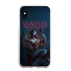 Чехол для iPhone XS Max матовый с принтом Vampire The Masquerade в Курске, Силикон | Область печати: задняя сторона чехла, без боковых панелей | Тематика изображения на принте: bloodlines 2 | vampire | vampire the masquerade | vampire the masquerade bloodlines 2 | vampire: the masquerade – bloodlines 2