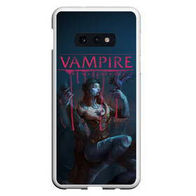 Чехол для Samsung S10E с принтом Vampire The Masquerade в Курске, Силикон | Область печати: задняя сторона чехла, без боковых панелей | Тематика изображения на принте: bloodlines 2 | vampire | vampire the masquerade | vampire the masquerade bloodlines 2 | vampire: the masquerade – bloodlines 2