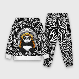 Детский костюм 3D (с толстовкой) с принтом Мудрая Панда в Курске,  |  | brand | kung fu | moda | panda | style | texture | бренд | кунг фу | кунгфу | мода | панденыш | панды | прикольные картинки | смайлы | стикербук | стиль | текстура | фон | эмодзи