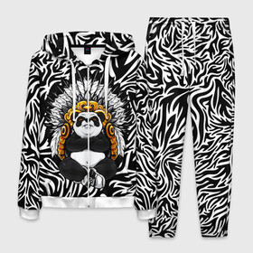 Мужской костюм 3D с принтом Мудрая Панда в Курске, 100% полиэстер | Манжеты и пояс оформлены тканевой резинкой, двухслойный капюшон со шнурком для регулировки, карманы спереди | Тематика изображения на принте: brand | kung fu | moda | panda | style | texture | бренд | кунг фу | кунгфу | мода | панденыш | панды | прикольные картинки | смайлы | стикербук | стиль | текстура | фон | эмодзи