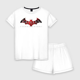 Женская пижама с шортиками хлопок с принтом Batman: Arkham Knight в Курске, 100% хлопок | футболка прямого кроя, шорты свободные с широкой мягкой резинкой | batman | batman arkham knight | vdzabma | бэтмен | бэтмен рыцарь аркхема