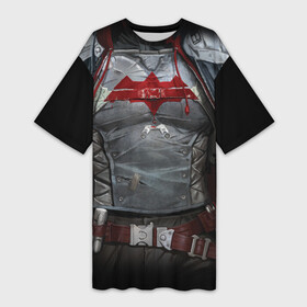 Платье-футболка 3D с принтом Red Hood equip в Курске,  |  | batman | batman arkham knight | red hood | vdzabma | бэтмен | бэтмен рыцарь аркхема | красный колпак