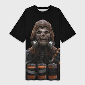 Платье-футболка 3D с принтом Scarecrow в Курске,  |  | batman | batman arkham knight | scarecrow | vdzabma | бэтмен | бэтмен рыцарь аркхема | пугало