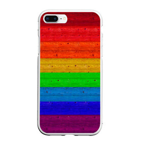 Чехол для iPhone 7Plus/8 Plus матовый с принтом Разноцветные доски радужный в Курске, Силикон | Область печати: задняя сторона чехла, без боковых панелей | Тематика изображения на принте: крашеные доски | линии | полосы | радуга | радужный | разноцветный | ярко