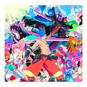 Магнитный плакат 3Х3 с принтом PROMARE в Курске, Полимерный материал с магнитным слоем | 9 деталей размером 9*9 см | anime | fdpp | fire rеscue | mad burnish | promare | аниме | гало | лио | опалённые | промар