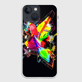 Чехол для iPhone 13 mini с принтом УЛИЧНЫЙ СТИЛЬ в Курске,  |  | abstract | abstraction | color | fractal | geometry | paitnt | polygon | polygonal | psy | абстракция | геометрия | краски | неоновые | полигоны | психоделика | фрактал