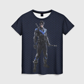 Женская футболка 3D с принтом Nightwing в Курске, 100% полиэфир ( синтетическое хлопкоподобное полотно) | прямой крой, круглый вырез горловины, длина до линии бедер | batman | batman arkham knight | nightwing | vdzabma | бэтмен | бэтмен рыцарь аркхема | найтвинг