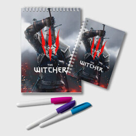 Блокнот с принтом The Witcher в Курске, 100% бумага | 48 листов, плотность листов — 60 г/м2, плотность картонной обложки — 250 г/м2. Листы скреплены удобной пружинной спиралью. Цвет линий — светло-серый
 | netflix | the witcher | американский сериал | ве витчер | ведьмак | геральт | игра | кино | нетфликс | популярные иллюстрации | сериал | сериалы | фильмы | фэнтези