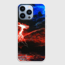 Чехол для iPhone 13 Pro с принтом storm в Курске,  |  | Тематика изображения на принте: color | colour | electricity | glim | glow | light | lights | neon | power | shine | молния | напряжение | неоновый | разряд | стихия | ток | удар | электричество