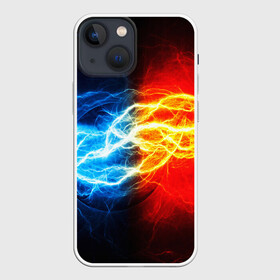 Чехол для iPhone 13 mini с принтом БИТВА МОЛНИЙ в Курске,  |  | color | colour | electricity | glim | glow | light | lights | neon | power | shine | молния | напряжение | неоновый | разряд | стихия | ток | удар | электричество