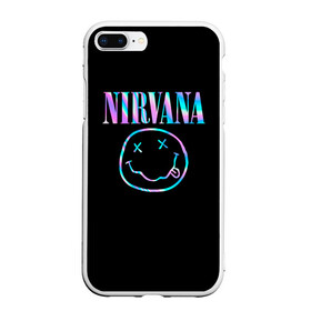 Чехол для iPhone 7Plus/8 Plus матовый с принтом Nirvana(Спина) в Курске, Силикон | Область печати: задняя сторона чехла, без боковых панелей | nirvana | гитара | голограмма | кобейн | курт | курт кобейн | музыка | неон | нирвана | рок | смайл