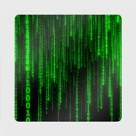 Магнит виниловый Квадрат с принтом Матрица код цифры программист в Курске, полимерный материал с магнитным слоем | размер 9*9 см, закругленные углы | бинарный код | веб | вирус | всемирная паутина | двоичный код | зеленый | интернет | информация | кибер | код | кодер | кодирование | матрица | наука | олдскул | по | программирование