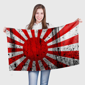Флаг 3D с принтом ЯПОНСКИЙ ФЛАГ в Курске, 100% полиэстер | плотность ткани — 95 г/м2, размер — 67 х 109 см. Принт наносится с одной стороны | disquared тату | dragon | japan | samurai | восток | дракон | знак | иероглифы | китай | надписи | самураи | символ | япония
