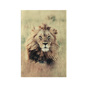 Обложка для паспорта матовая кожа с принтом Lion King в Курске, натуральная матовая кожа | размер 19,3 х 13,7 см; прозрачные пластиковые крепления | animals | king | lion | африка | взгляд | голова | грива | дикие | животные | зверек | зверь | зодиак | клыки | король | кот | кошак | кошка | лапы | лев | лео | львенок | оскал | природа | саванна | симба | созвездие