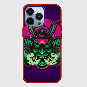 Чехол для iPhone 13 Pro с принтом Маска Хання (Ханья) в Курске,  |  | воин | доспехи | дым | закат | иероглифы | изумрудная | китай | маска | неон | неоновая | разноцветная | фиолетовая | хання | ханья | япония
