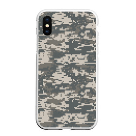 Чехол для iPhone XS Max матовый с принтом Цифровой камуфляж в Курске, Силикон | Область печати: задняя сторона чехла, без боковых панелей | Тематика изображения на принте: camo | camouflage | digital | military | pixel | армия | битва | военный | война | войска | войсковой | городской | для пустыни | камуфляж | милитари | нато | натовский | пиксели | пиксельный | пустынный | страйкболл
