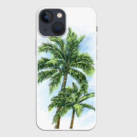 Чехол для iPhone 13 mini с принтом Пальмы над головой в Курске,  |  | август | вода | дача | деревня | жара | загар | зелень | зной | июль | июнь | каллиграфия | каникулы | купальник | купание | курорт | луг | море | мороженое | отдых | отпуск | песок | пляж | радость | сезон