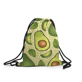 Рюкзак-мешок 3D с принтом Авокадо в Курске, 100% полиэстер | плотность ткани — 200 г/м2, размер — 35 х 45 см; лямки — толстые шнурки, застежка на шнуровке, без карманов и подкладки | Тематика изображения на принте: авокадо | зеленый | лайм | листок