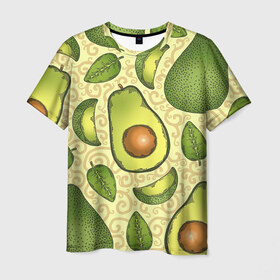 Мужская футболка 3D с принтом Авокадо в Курске, 100% полиэфир | прямой крой, круглый вырез горловины, длина до линии бедер | авокадо | зеленый | лайм | листок