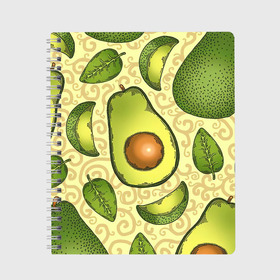 Тетрадь с принтом Авокадо в Курске, 100% бумага | 48 листов, плотность листов — 60 г/м2, плотность картонной обложки — 250 г/м2. Листы скреплены сбоку удобной пружинной спиралью. Уголки страниц и обложки скругленные. Цвет линий — светло-серый
 | авокадо | зеленый | лайм | листок