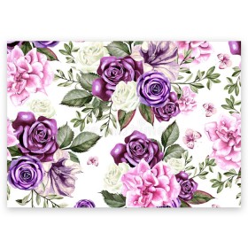 Поздравительная открытка с принтом Красивые розы в Курске, 100% бумага | плотность бумаги 280 г/м2, матовая, на обратной стороне линовка и место для марки
 | белые розы | белый | необычные | розовый | розы | синие розы | синий | фиолетовые розы | фиолетовый | цветы