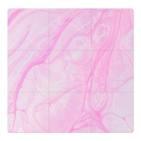 Магнитный плакат 3Х3 с принтом розовые разводы краска зефир в Курске, Полимерный материал с магнитным слоем | 9 деталей размером 9*9 см | абстракция | зефир | краска. разводы | нежный | повседневный | простой | светлый