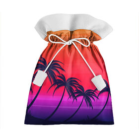 Подарочный 3D мешок с принтом Очеровательный закат в Курске, 100% полиэстер | Размер: 29*39 см | арт | лето | море | океан | пальмы | пляж | поп | солнце | субтропики | тропики | тропические | цветы