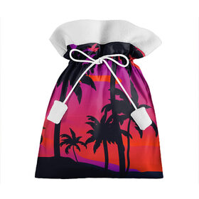 Подарочный 3D мешок с принтом Тропический пляж в Курске, 100% полиэстер | Размер: 29*39 см | арт | лето | море | океан | пальмы | пляж | поп | солнце | субтропики | тропики | тропические | цветы