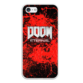 Чехол для iPhone 5/5S матовый с принтом Doom Eternal в Курске, Силикон | Область печати: задняя сторона чехла, без боковых панелей | bethesda softworks | doom eternal | doomguy | id software | демоны | дум этернал | марс | палач рока | этернал